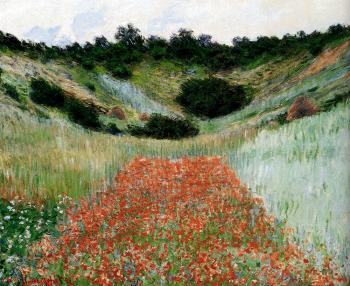 Claude Oscar Monet : Poppy Field In A Hollow Near Giverny
